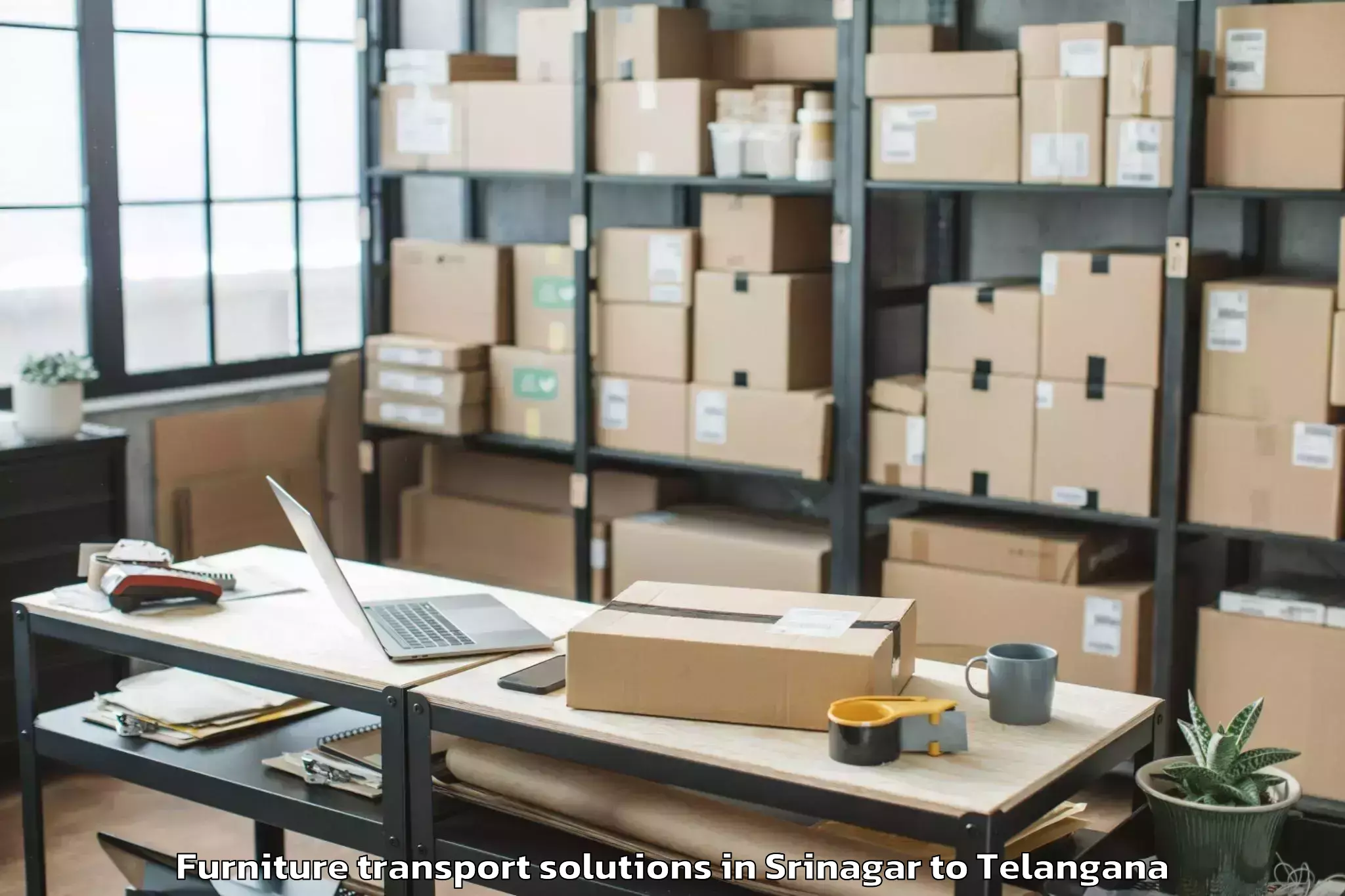 Hassle-Free Srinagar to Manthani Furniture Transport Solutions